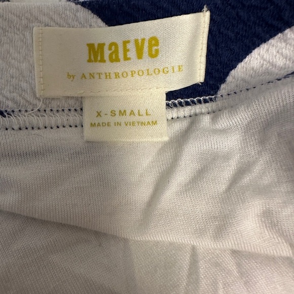 Anthropologie Maeve Amiens Flounced Skirt Blue White Floral Lined Midi XSmall - Picture 4 of 9